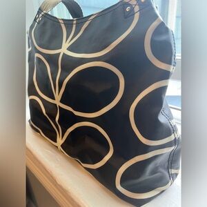 Black and white Orla Kiely shoulder bag